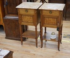 Pair of French Walnut Bedside Cabinets