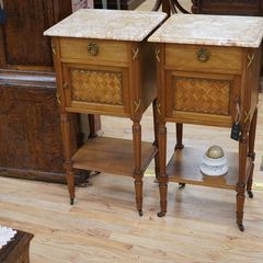 Pair of French Walnut Bedside Cabinets