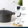 Casserole Dish With Lid, Medium 4L/24 cm, Lightweight Cast Aluminium, Induction Hob And Oven Safe, Black Image 4