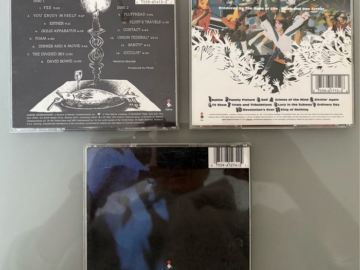 Three US albums by alternative band Phish. Includes A Picture of Nectar, double CD Junta and Crimes of the Mind. Price for all three but will sell individually. See below.