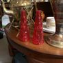 1960s  retro red bubble glass vases Image 2