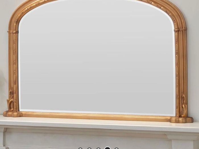 Mirror - Traditional style Overmantle . Antique Gold