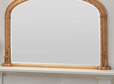 Mirror - Traditional style Overmantle . Antique Gold