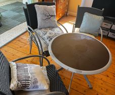 garden table and chairs