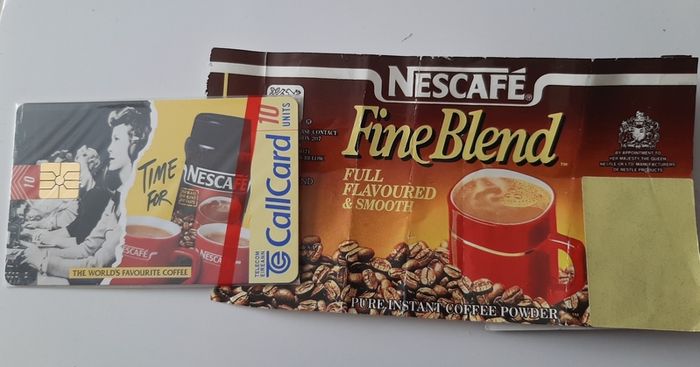 mint Nescafe call card and label nescafe