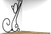 MULTIPLE COLOURS AVAILABLE Corner Shelf Wall Mount of 4 Tier Rustic Wood Floating Shelf Cat Shape Metal Stand for Bedroom Living Room Bathroom Kitchen Office and More Carbonized Black