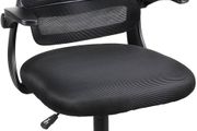 Adjustable ergonomic mesh swivel chair, office and study seat with lumbar support, height adjustment, 360 rotation, 90 flip-up armrests for home office(Black)