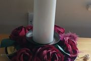 Rose Wreath Candle Arrangement, needs Attention