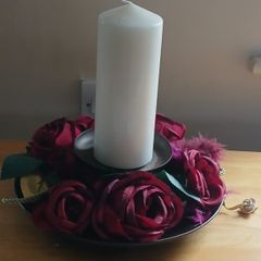 Rose Wreath Candle Arrangement, needs Attention