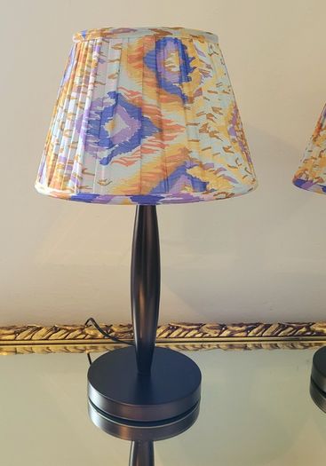 Vintage pair of copper lamps with shades