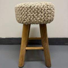 Stool with white knitted seat - 59cm