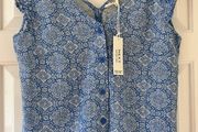BNWT Size 12 Blue&amp;Cream Linen Mix Top by Next