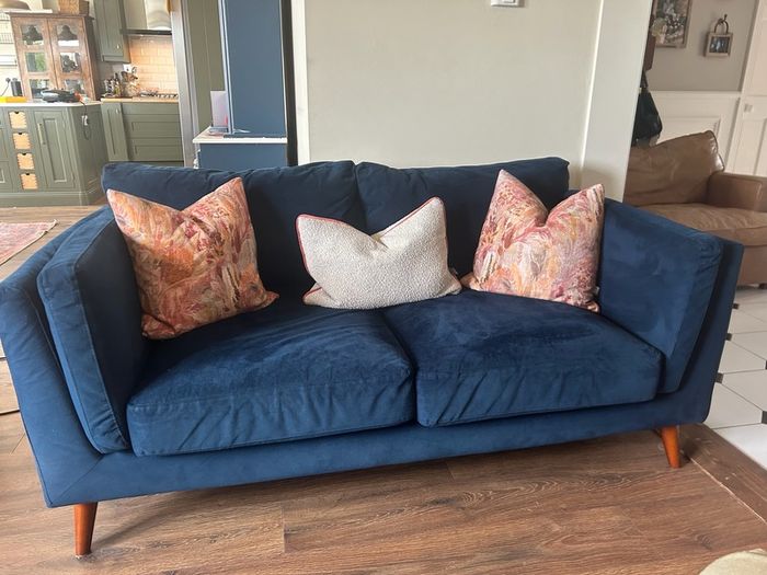Two seater comfy velvet sofa