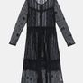 Zara black long sleeve lace midi dress Image 4