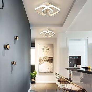 NEW SALE | Ceiling Light Square Modern LED Aluminum White Black Small Ceiling Lamp for Entrance Hallway Office Bedroom Kitchen Ceiling Lights Living Room 22W Warm White Light
