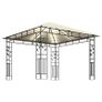 Gazebo with Mosquito Net and String Lights 3x3x2.73 m Cream 180 g/m Sq Image 3
