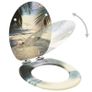 WC Toilet Seats with Soft Close Lid 2 pcs MDF Beach Design Image 7