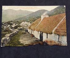 Ireland Postcard : Through The Green Hills of Erin an Irish Mountain Cottage , Killarney - 1920s , ( Damaged )