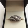 Vintage 18ct Rose Gold Diamond Bombe Ring Image 3