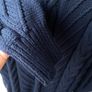 REISS Laura Navy Blue Cable Knit Wool Blend Sweater Dress Tunic Mock Neck Size M Image 8