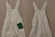 Benetton White Cotton Dungaree Shorts, New With Tags