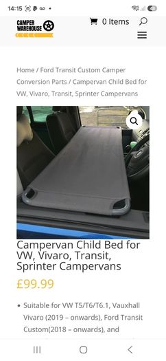 VW transporter front cab bed