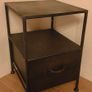 Pomax Home Collection Industrial Style Metal Designer Side Bedside Table Locker Drawer Image 5