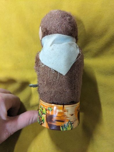 VINTAGE Wind Up Drinking Monkey Toy