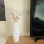White vase with 3 golden roses Image 5
