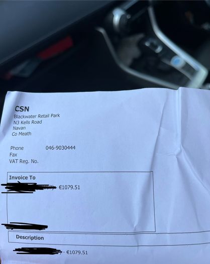 Credit note Right Price Tiles Navan