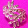 Vintage Crystal Leaf Ring Image 2