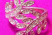 Vintage Crystal Leaf Ring