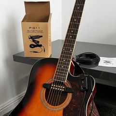Magnetic Pickup for Acoustic Guitar - Easy Installation (No Drilling Required!) - Brand New in Box