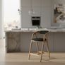 Nordic Oak Lounge Bar Stool with Upholstered Seat Image 10