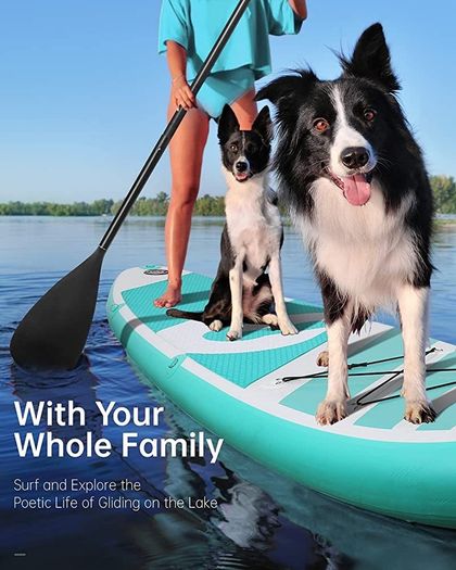 Paddle Board Stand Up Paddle Board Inflatable Paddleboard SUP Board with Premium Full Accessories 120"x30"x6" for Youth & Adults Have Fun in Oceans, River and Lakes (FREE POSTAGE)