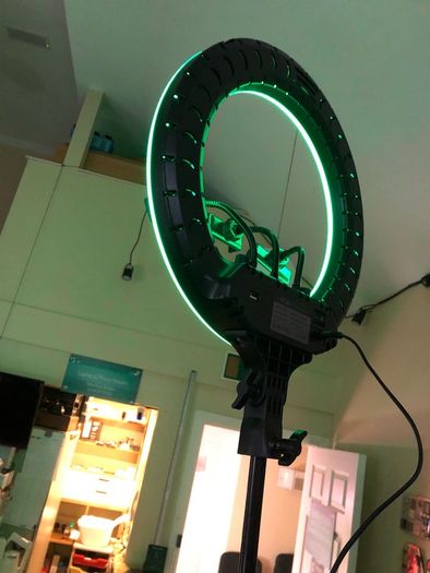 14 Inch RGB Ring Light w Remote and 3 Phone Holders + music sinc