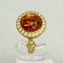 Amber & Cubic Zirconia Ring Image 7