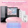 Gel Nail Polish Kit Starter with U V Lamp Portable LED Dryer Lamp, 6 Colors Soak Off Pastel Pink Gel Nail Polish Set/Gel Top & Base Coat/Essential Manicure Tools Nail Art Kit Image 5