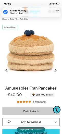 New JELLYCAT Amuseables Fran Pancakes