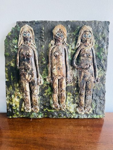 Ceramic Artwork on Stone 38.5 x 36.5 cm