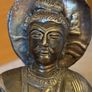 Large Vintage Brass Standing Buddha Statue Image 5