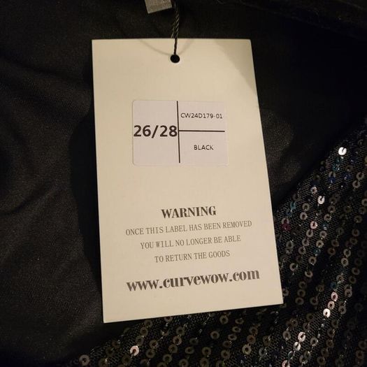 CurveWow black sequin dress, Size 26-28, BNWT