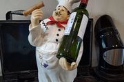 Large Decorative Chef Wine Bottle Holder