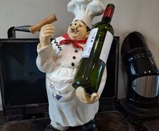 Large Decorative Chef Wine Bottle Holder