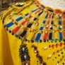Yellow Egyptian sequinned embellished maxi kaftan Image 2