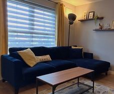 Blue L Shaped Sofa