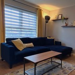 Blue L Shaped Sofa