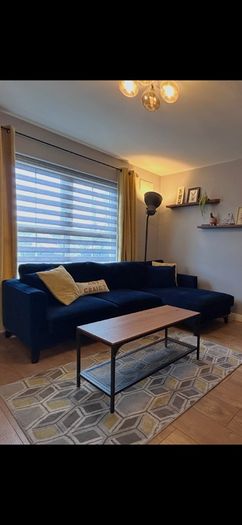 Blue L Shaped Sofa