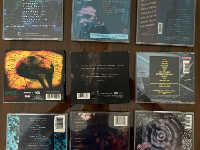 Nine CDs by Canadian band Skinny Puppy and a bootleg. Five euros each or fifty euros for the lot including postage.