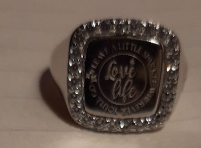 New Mi moneda silver ring